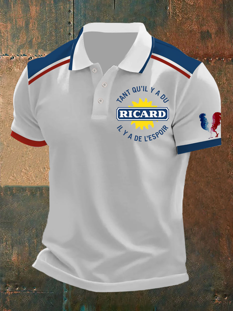 Men's Tant Qu’il Y A Du Ricard Short Sleeve Polo Shirt