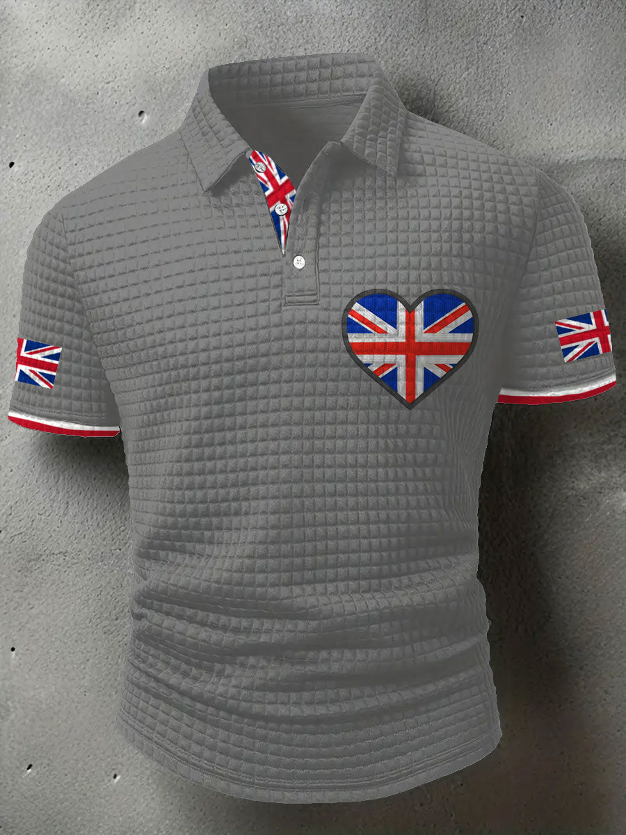 Men's UK Flag Printed Casual Tops