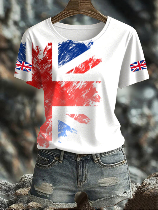 Women's UK Flag Printed T-shirt