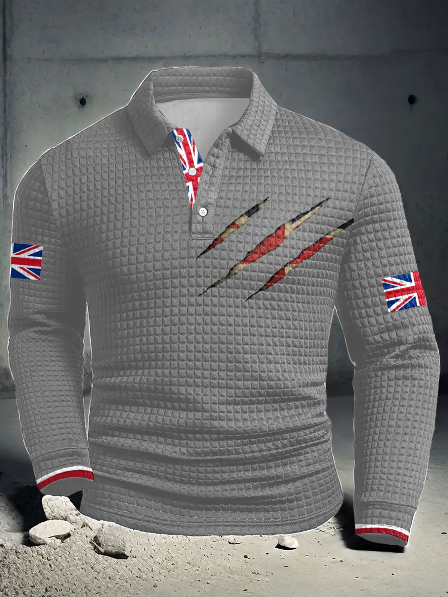 Men's UK Flag Printed Casual Tops