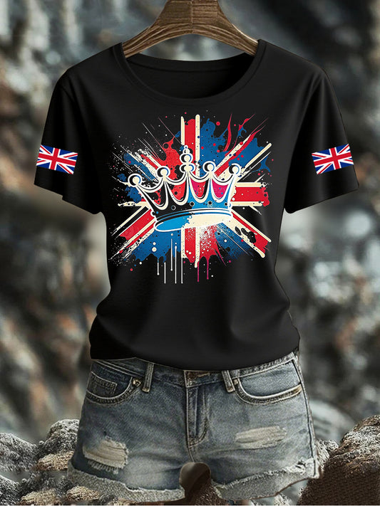 Women's UK Flag Printed T-shirt