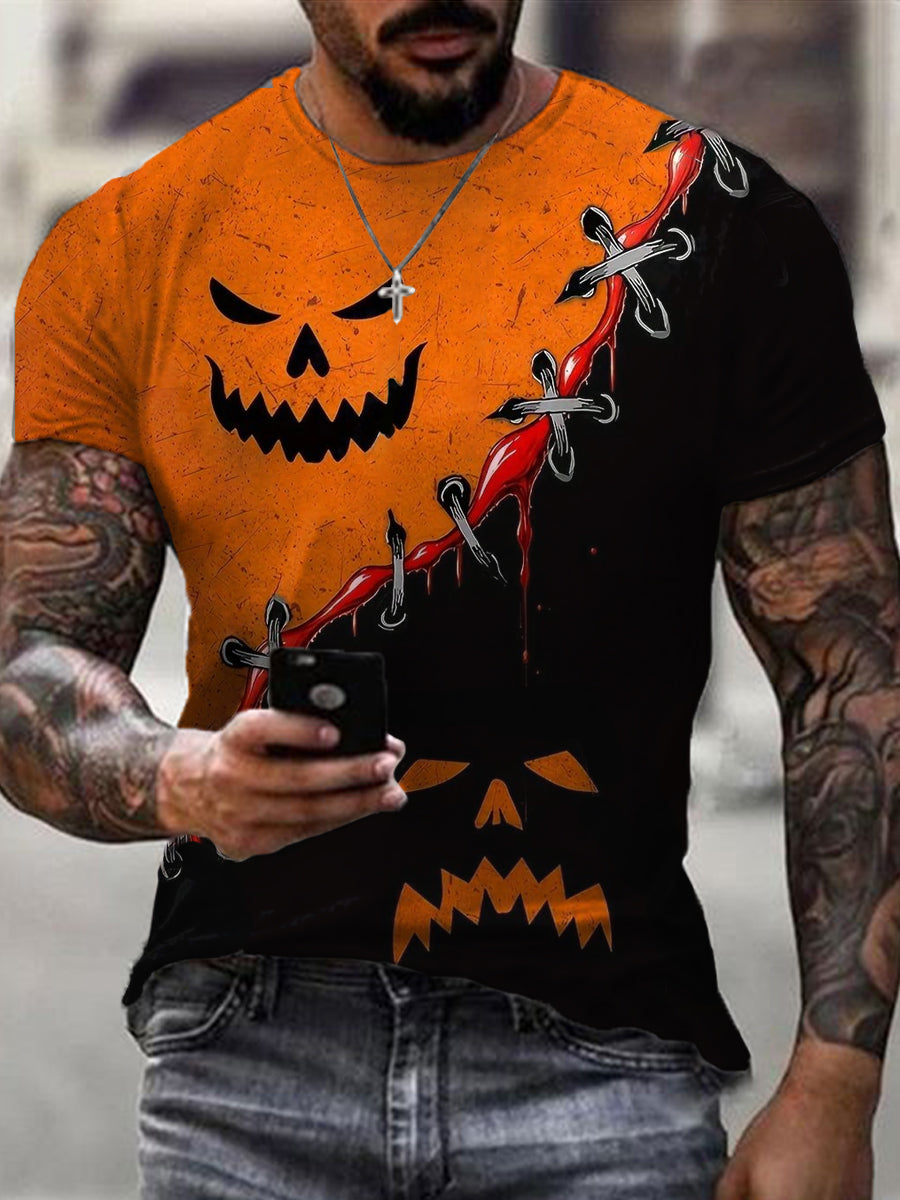 Men's Halloween Print Casual Tee