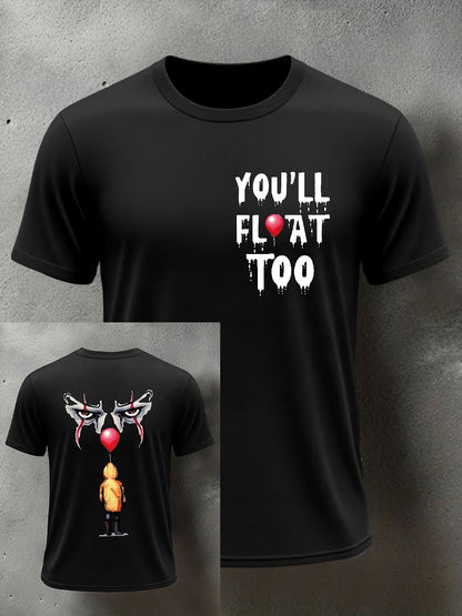 Men's Horror Halloween You'll Float Too Short Sleeve T-shirt