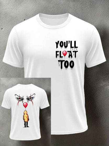 Men's Horror Halloween You'll Float Too Short Sleeve T-shirt