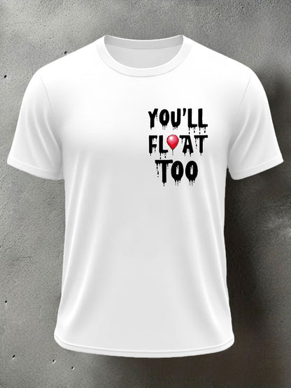 Men's Horror Halloween You'll Float Too Short Sleeve T-shirt
