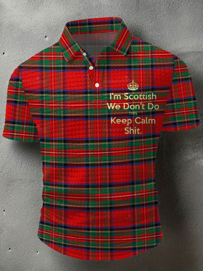 Men's Scotland Plaid Printed Casual Tops