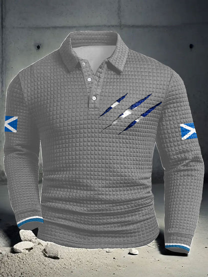 Men's Scotland Flag Proud The Brave Printed Casual Tops