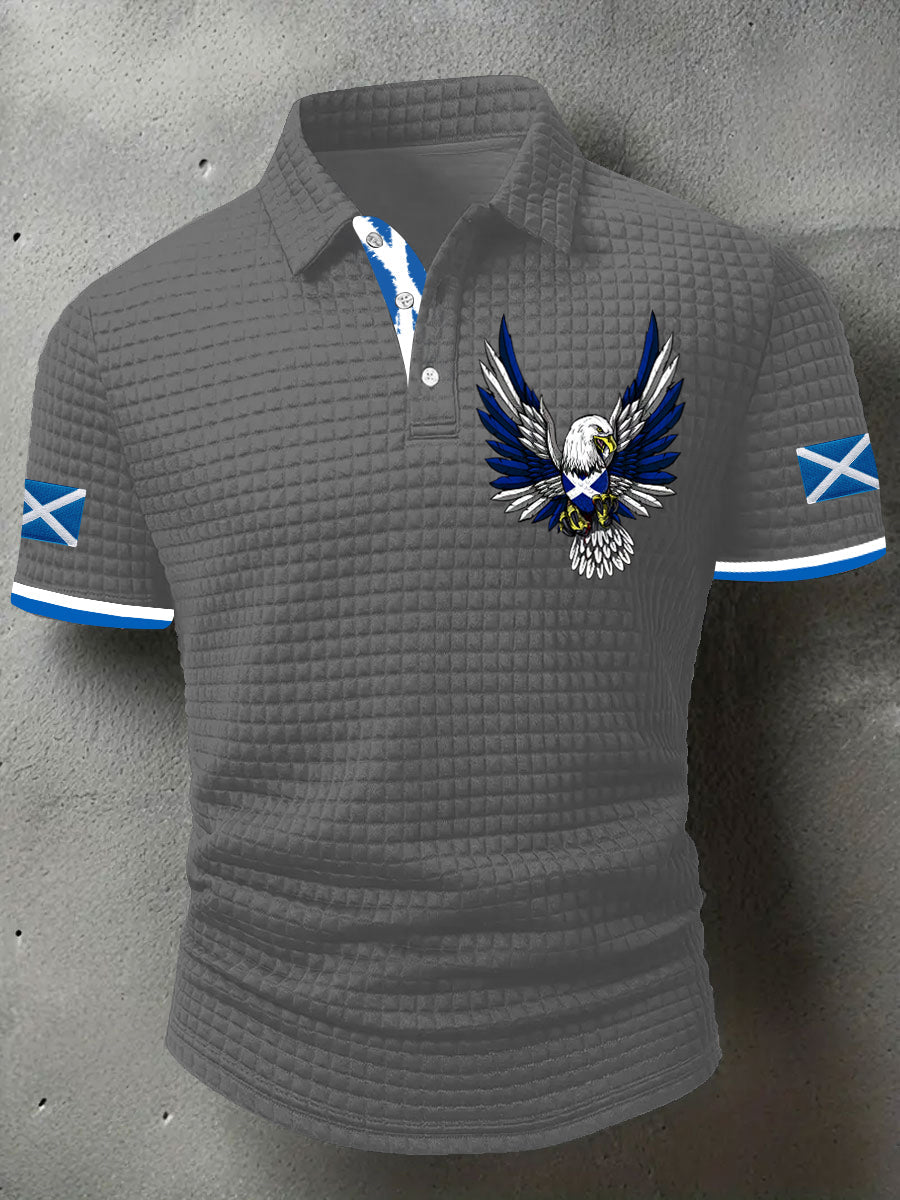 Men's Scotland Flag Proud The Brave Printed Casual Short Sleeve Tops