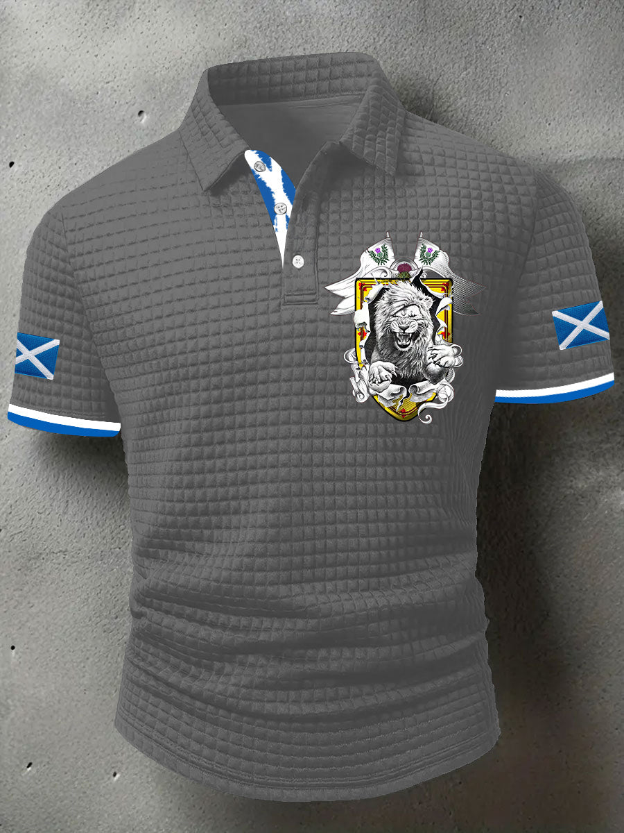 Men's Scotland Flag Proud The Brave Printed Casual Short Sleeve Tops