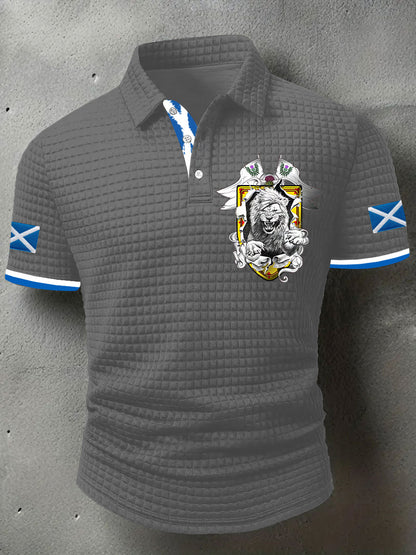 Men's Scotland Flag Proud The Brave Printed Casual Short Sleeve Tops