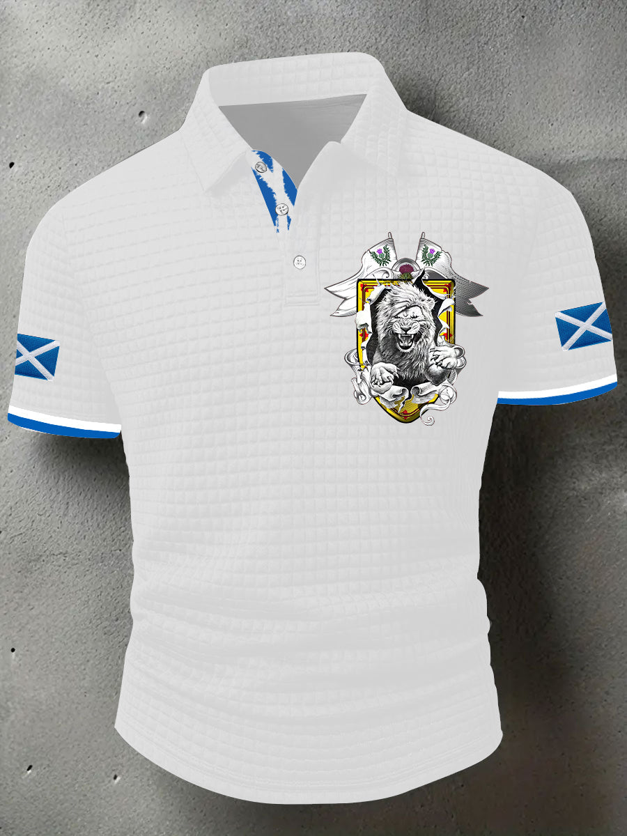 Men's Scotland Flag Proud The Brave Printed Casual Short Sleeve Tops