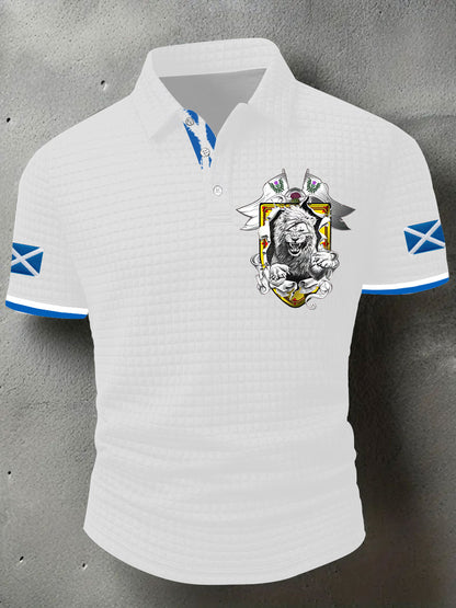 Men's Scotland Flag Proud The Brave Printed Casual Short Sleeve Tops