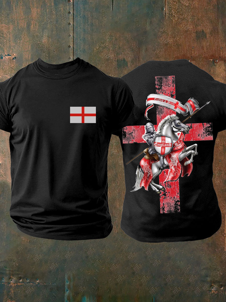 Men's United Kingdom England imitation cotton short-sleeved T-shirt