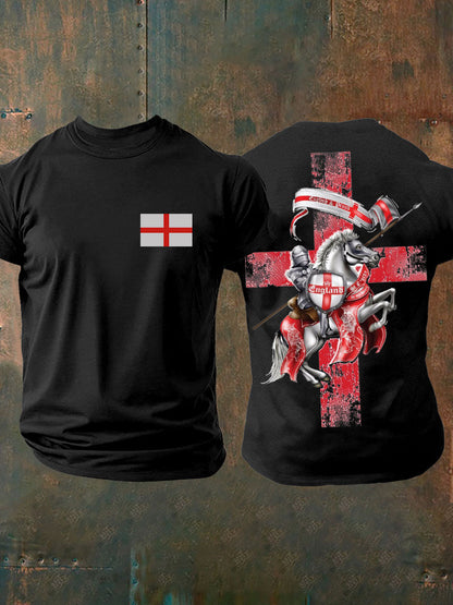 Men's United Kingdom England imitation cotton short-sleeved T-shirt