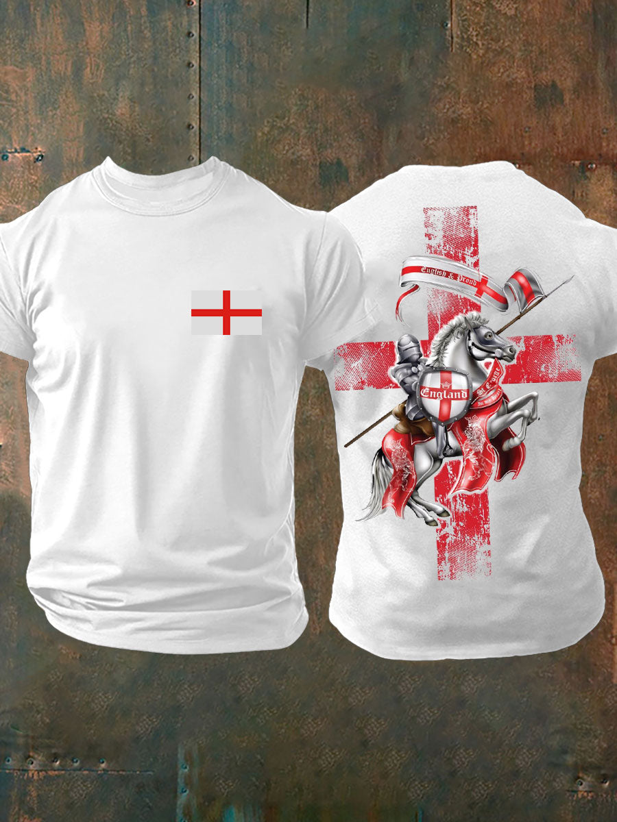 Men's United Kingdom England imitation cotton short-sleeved T-shirt