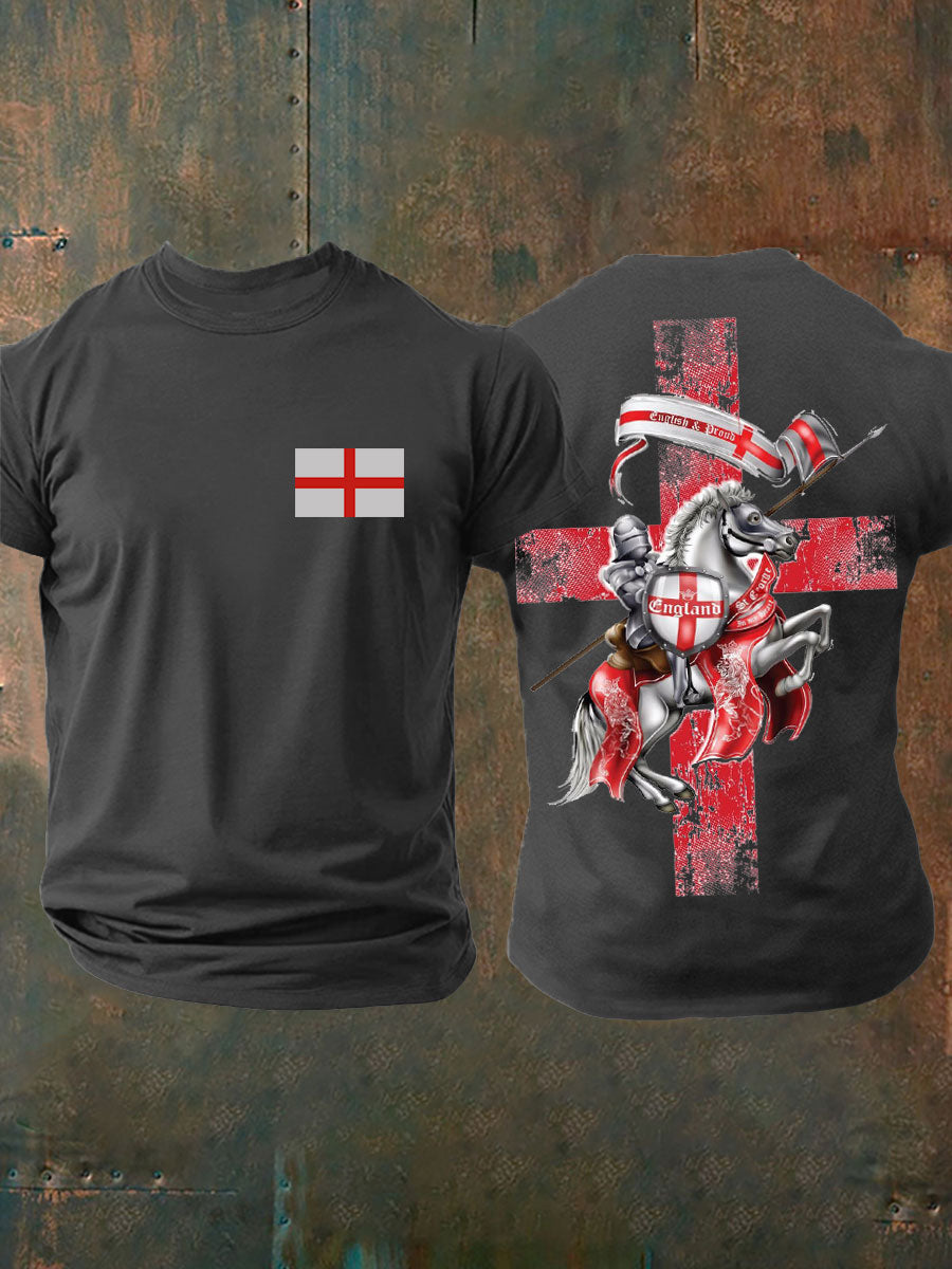 Men's United Kingdom England imitation cotton short-sleeved T-shirt