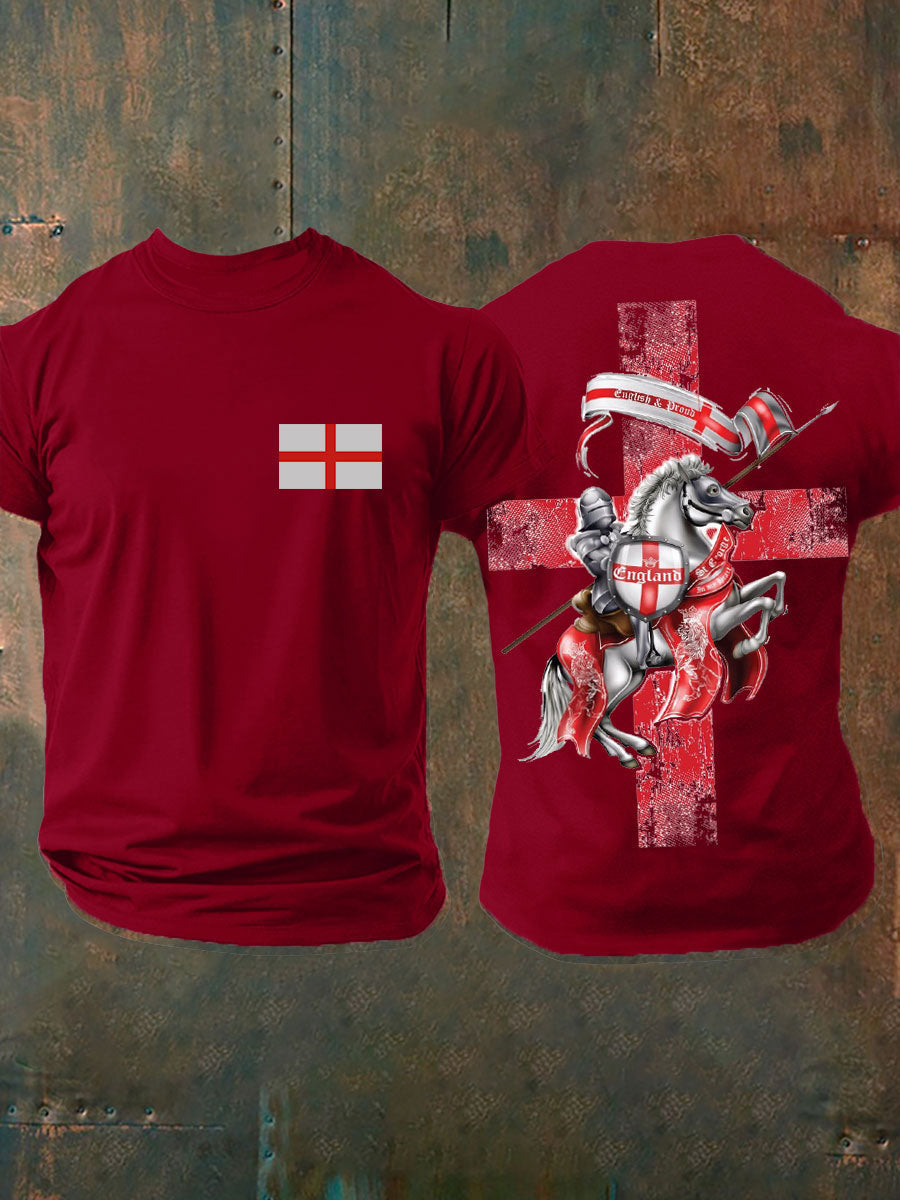 Men's United Kingdom England imitation cotton short-sleeved T-shirt