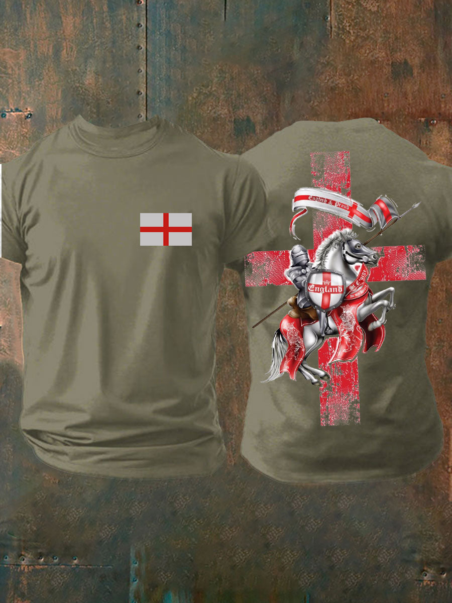 Men's United Kingdom England imitation cotton short-sleeved T-shirt