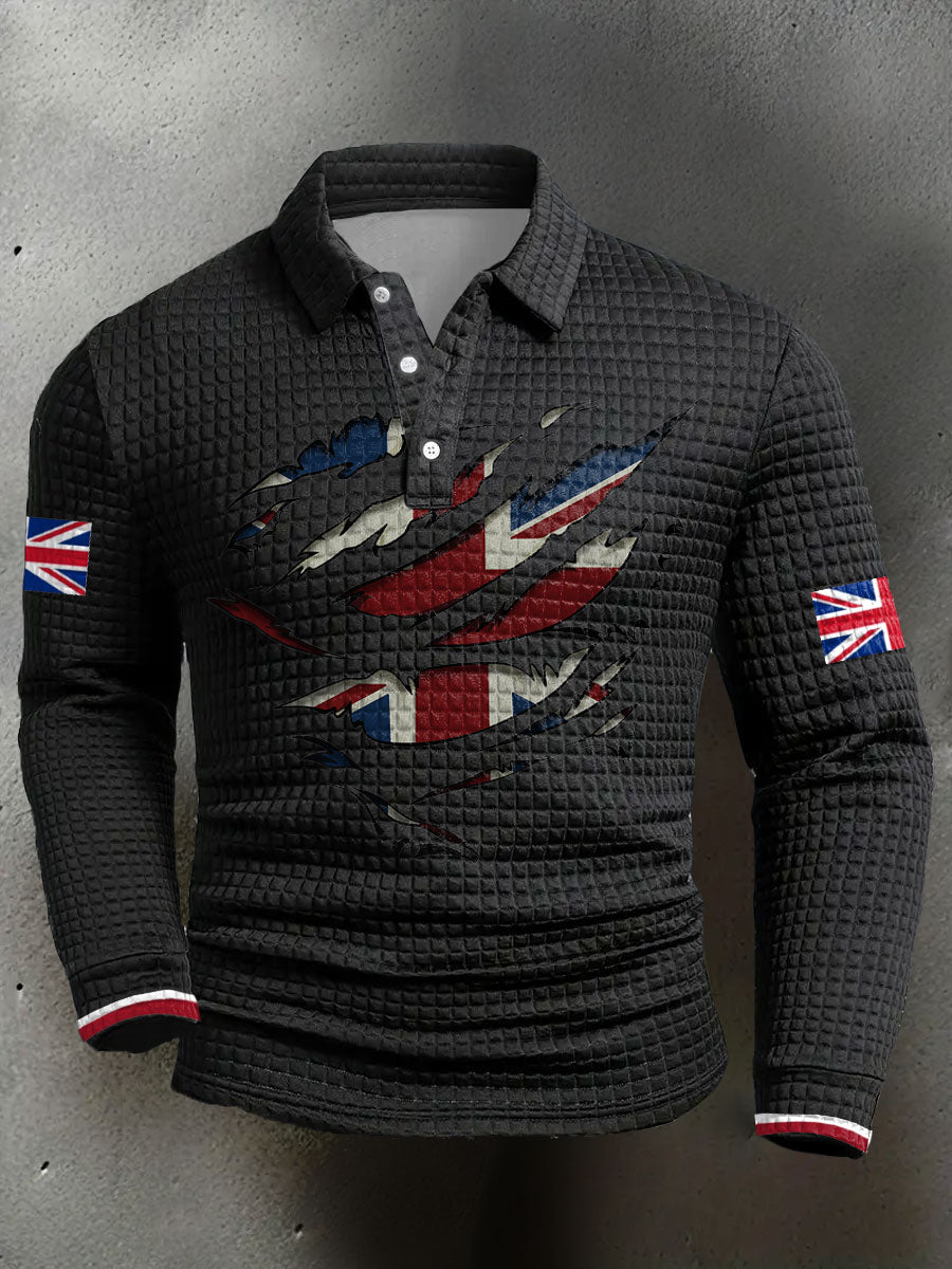 Men's UK Flag Printed Casual Tops