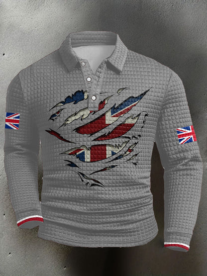 Men's UK Flag Printed Casual Tops