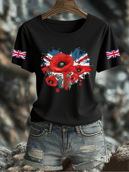 Women's UK Flag Printed T-shirt
