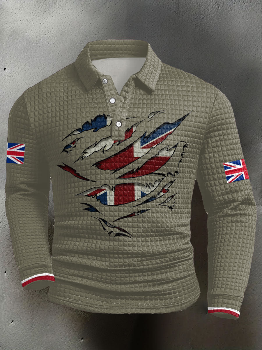 Men's UK Flag Printed Casual Tops