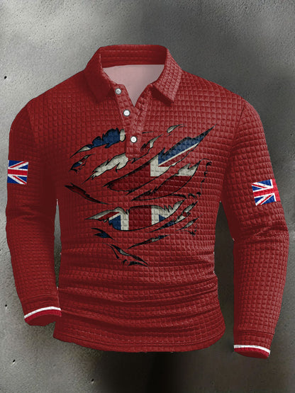 Men's UK Flag Printed Casual Tops
