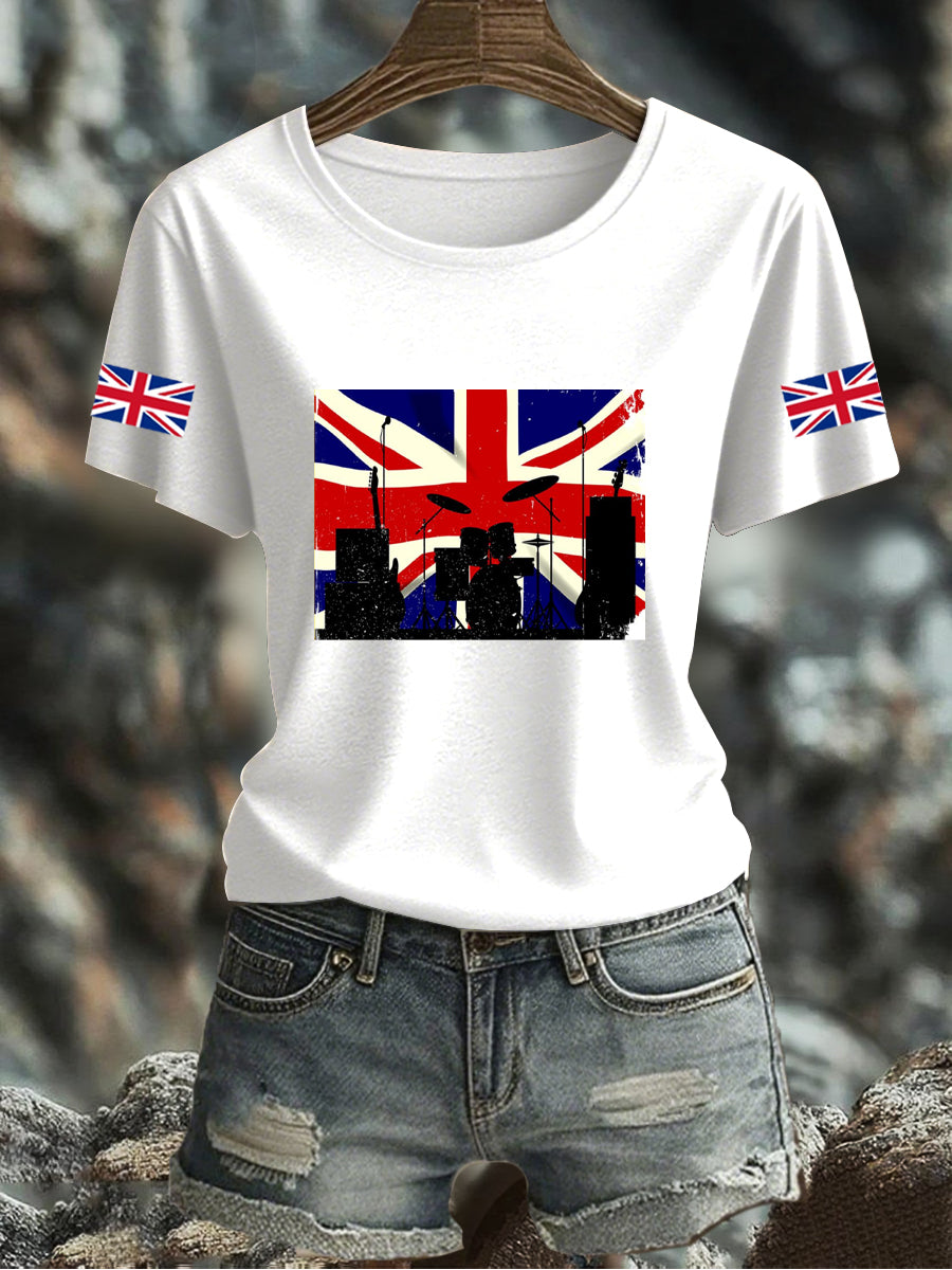 Women's UK Flag Printed T-shirt