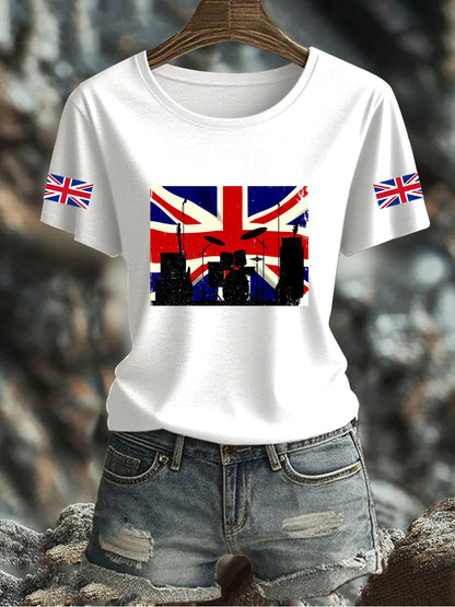 Women's UK Flag Printed T-shirt