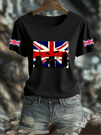 Women's UK Flag Printed T-shirt