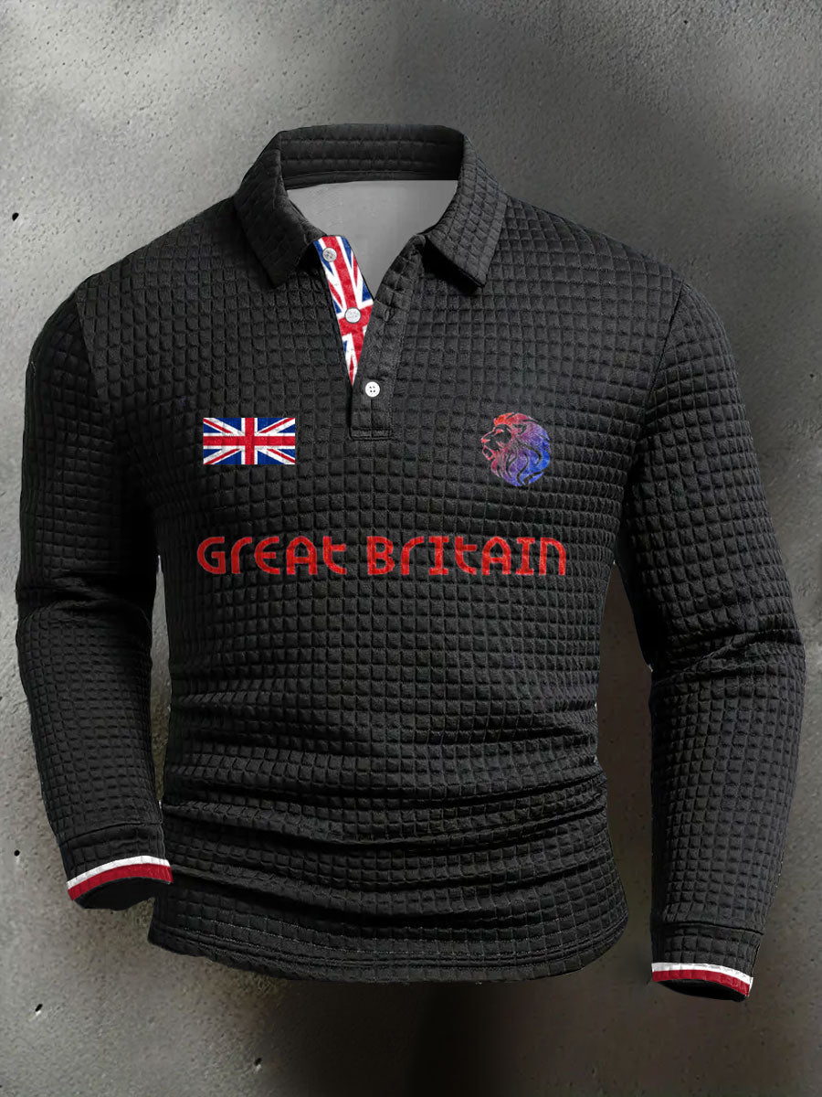 Men's UK Flag Printed Casual Tops