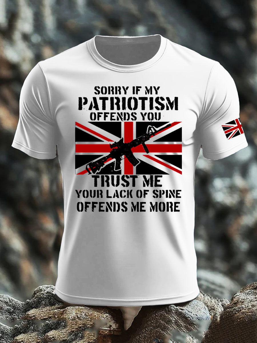 Men's British Veteran imitation cotton short-sleeved T-shirt
