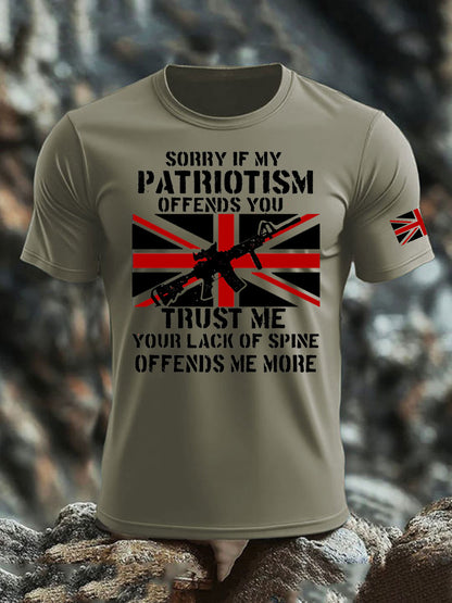 Men's British Veteran imitation cotton short-sleeved T-shirt