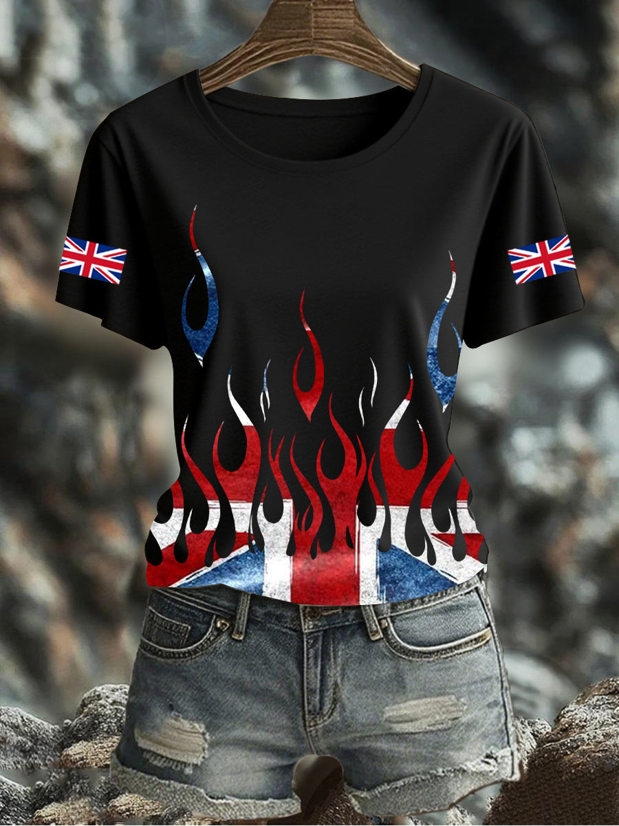 Women's UK Flag Printed T-shirt