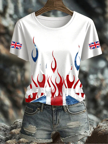 Women's UK Flag Printed T-shirt