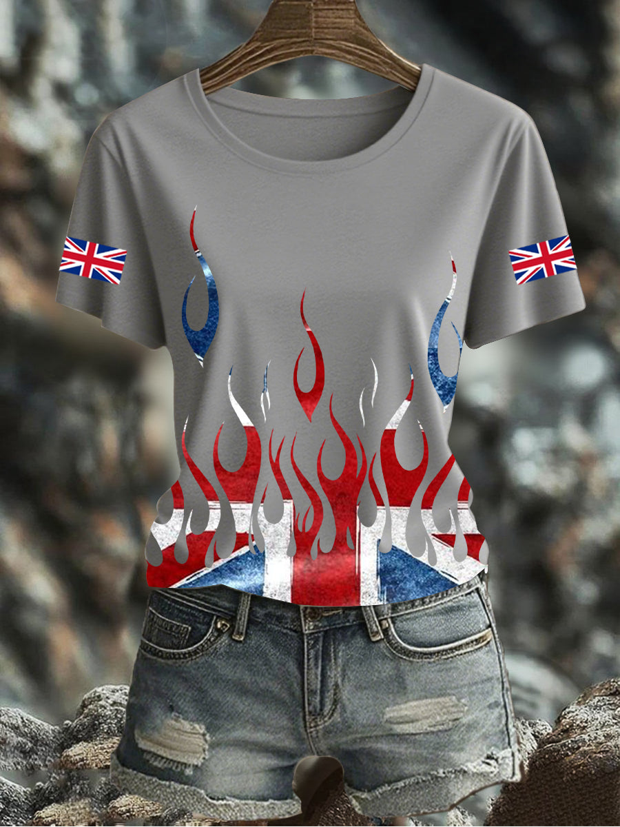 Women's UK Flag Printed T-shirt