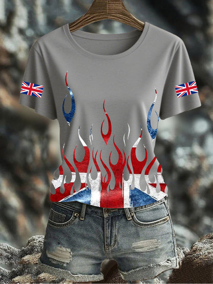 Women's UK Flag Printed T-shirt