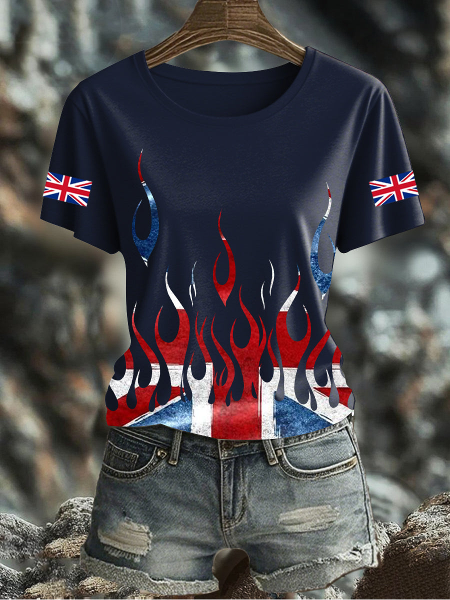 Women's UK Flag Printed T-shirt