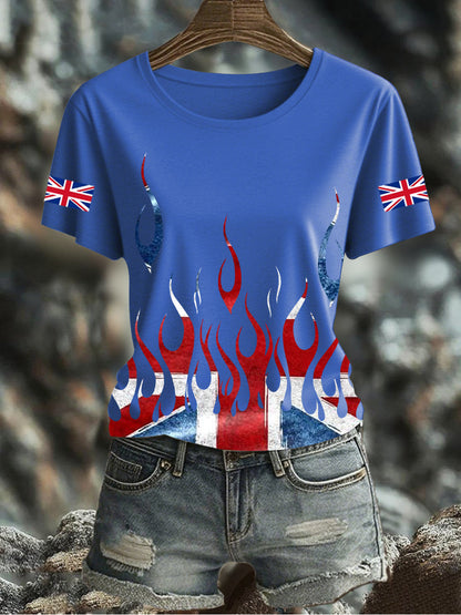 Women's UK Flag Printed T-shirt