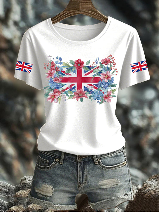 Women's UK Flag Printed T-shirt