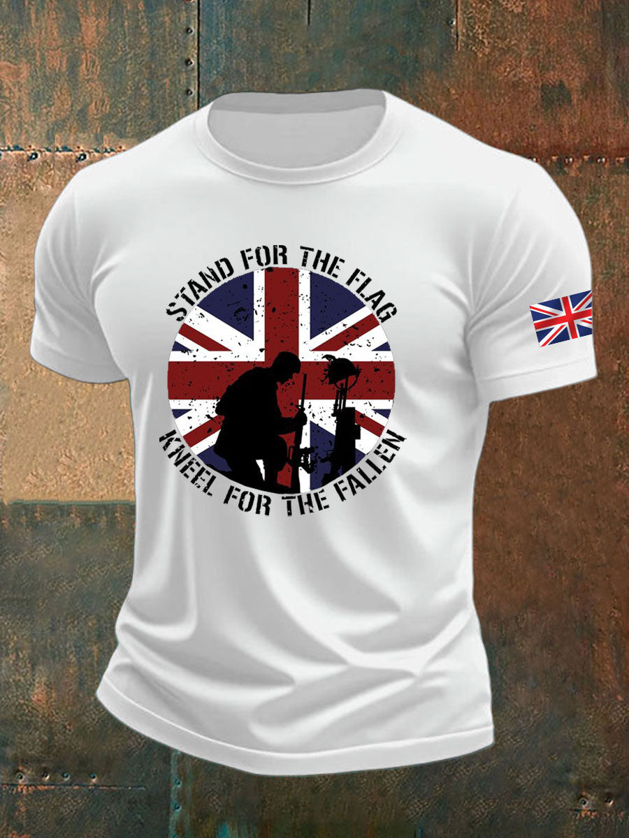 Men's british veteran imitation cotton short-sleeved T-shirt