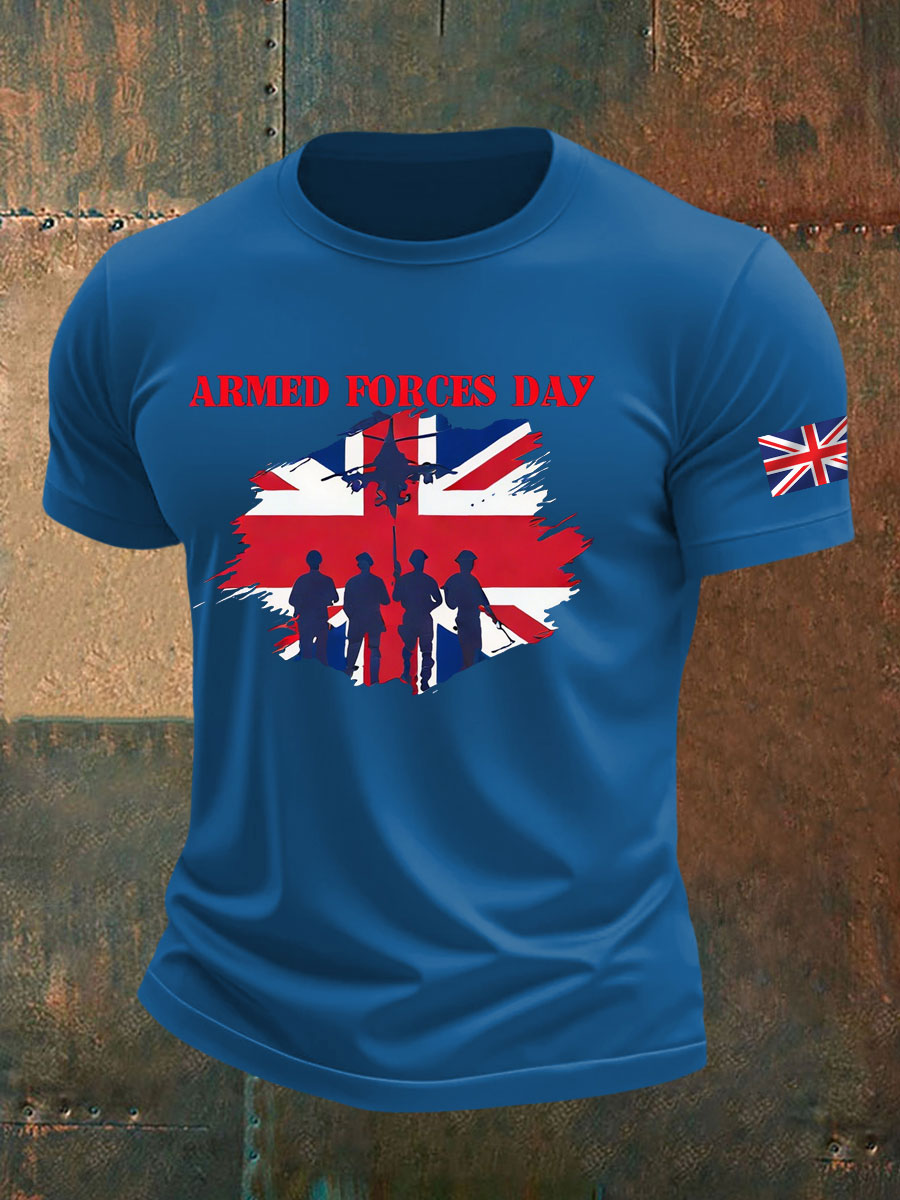 Men's british veteran imitation cotton short-sleeved T-shirt