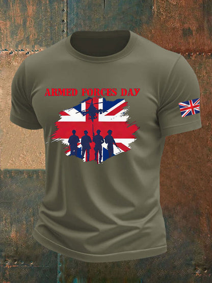 Men's british veteran imitation cotton short-sleeved T-shirt