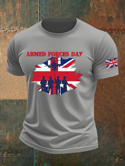 Men's british veteran imitation cotton short-sleeved T-shirt