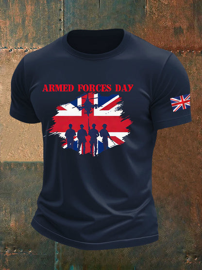 Men's british veteran imitation cotton short-sleeved T-shirt