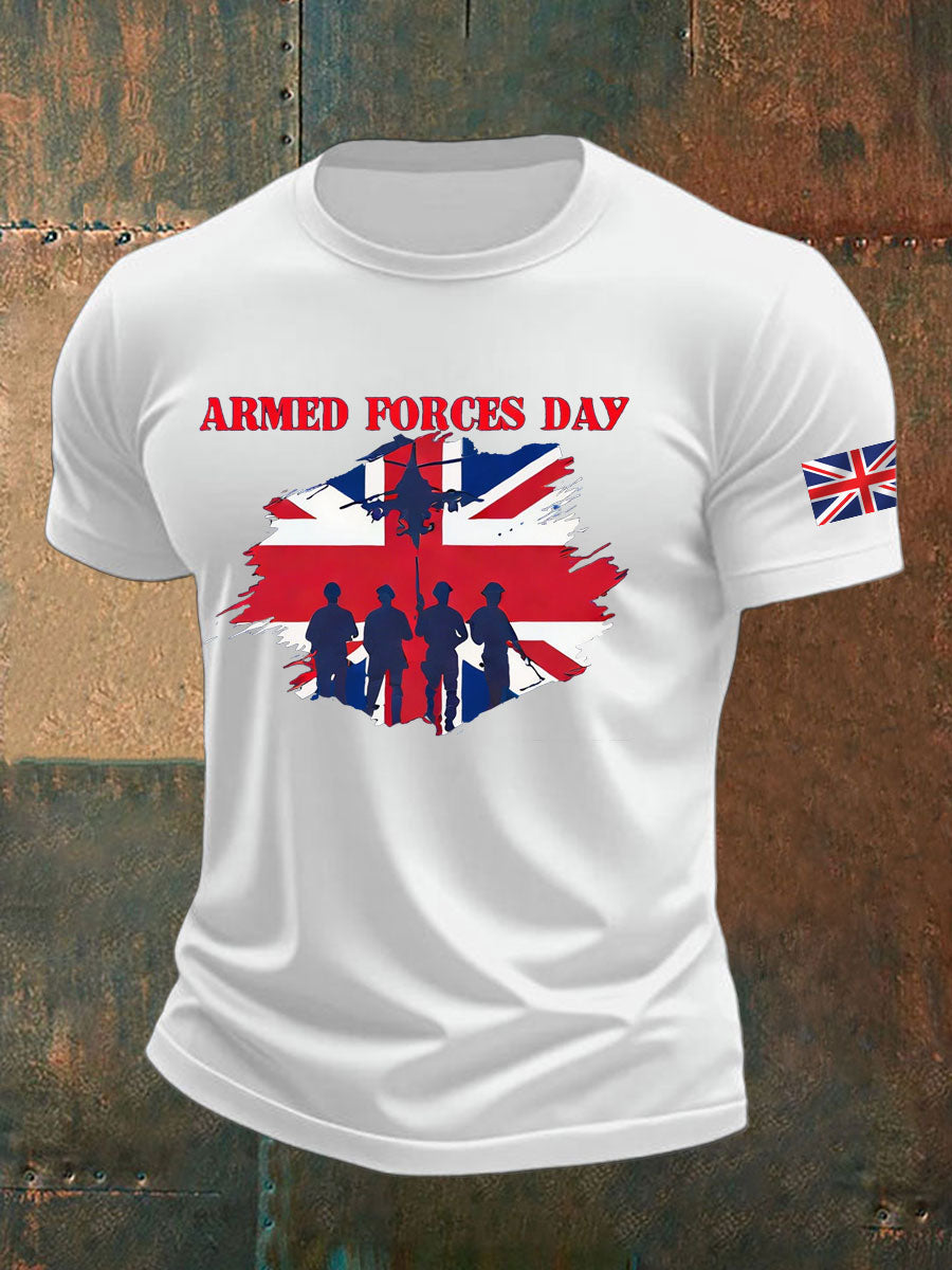 Men's british veteran imitation cotton short-sleeved T-shirt