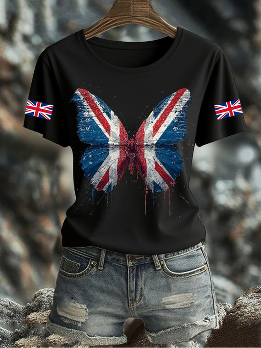 Women's UK Flag Printed T-shirt