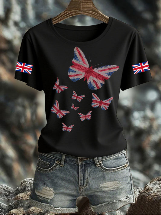 Women's UK Flag Printed T-shirt