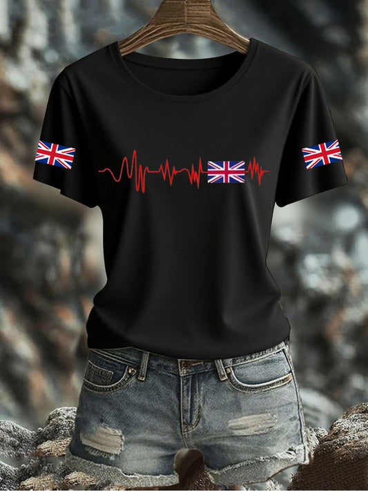 Women's UK Flag Printed T-shirt