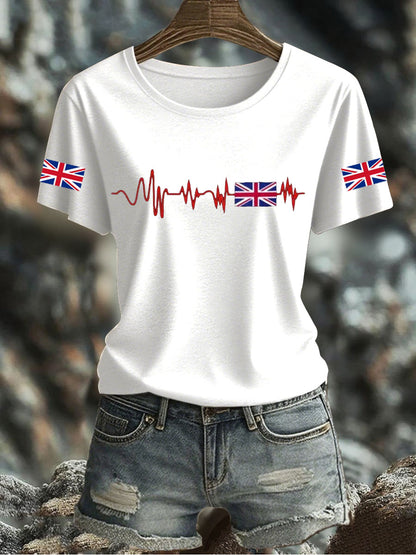 Women's UK Flag Printed T-shirt
